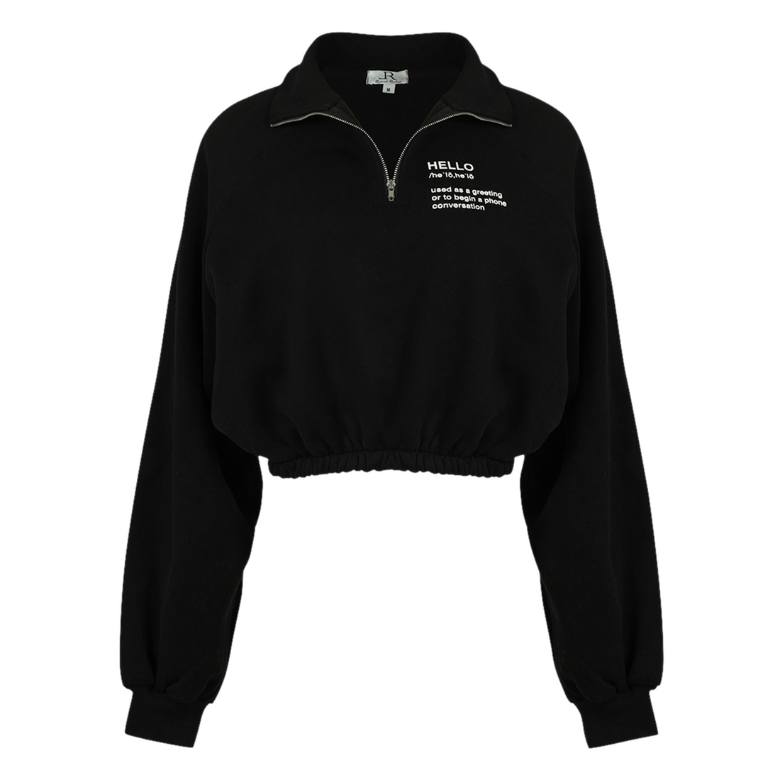 Hello Cropped Half-Zip Set