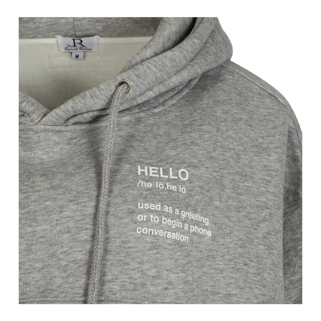 Hello Cropped Hoodie Set - Grey