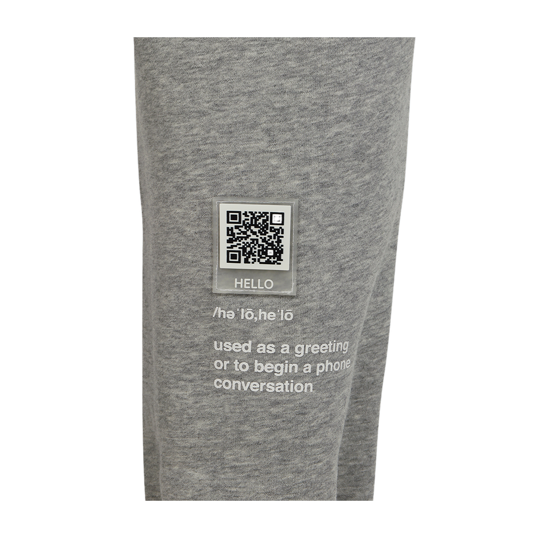 Hello Cropped Hoodie Set - Grey