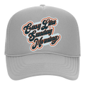 Light grey trucker hat with "Easy Like Sunday Morning" on the front 