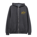 Classic fitting unisex zip up hoodie in charcoal featuring Lionel Richie logo on the front chest 