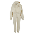 Hello Cropped Hoodie Set - Cream