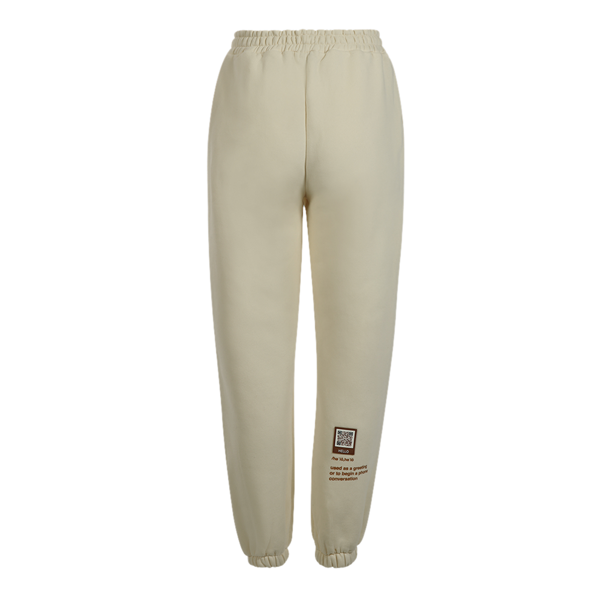 Hello Cropped Hoodie Set - Cream