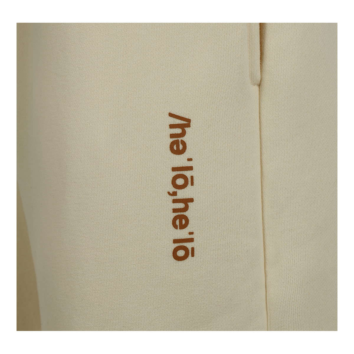 Hello Cropped Hoodie Set - Cream